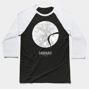 Varanasi, India City Map - Full Moon Baseball T-Shirt